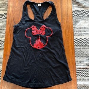 Disney sparkle black tank top